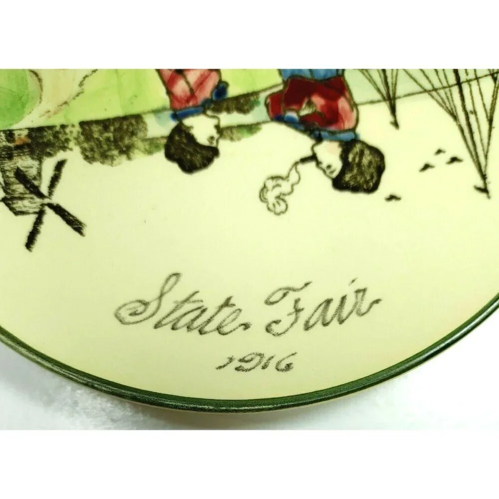 Vintage Zell Baden State Fair 1916 Decorative Plate Dutch Scene Windmill Design